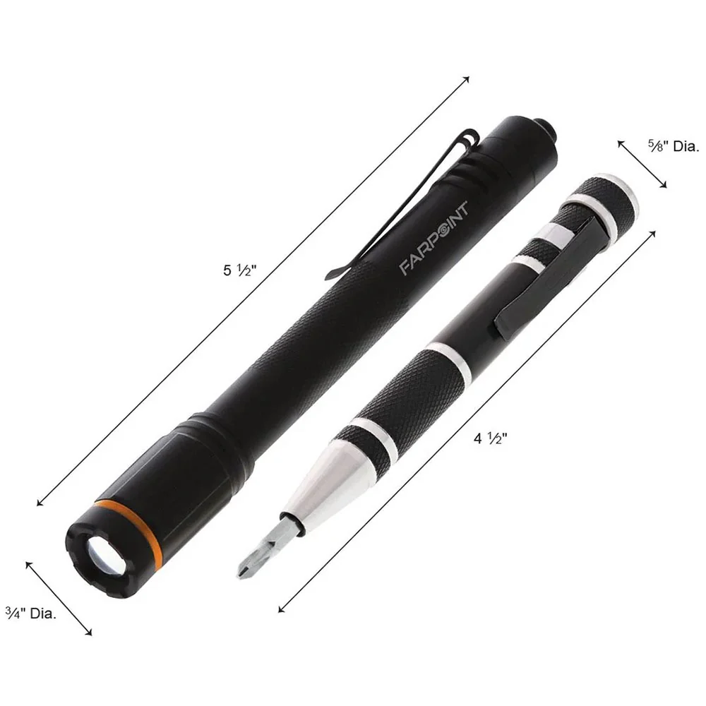 Pocket Driver w/ 9 Driver Bits and LED Light – Fl229012