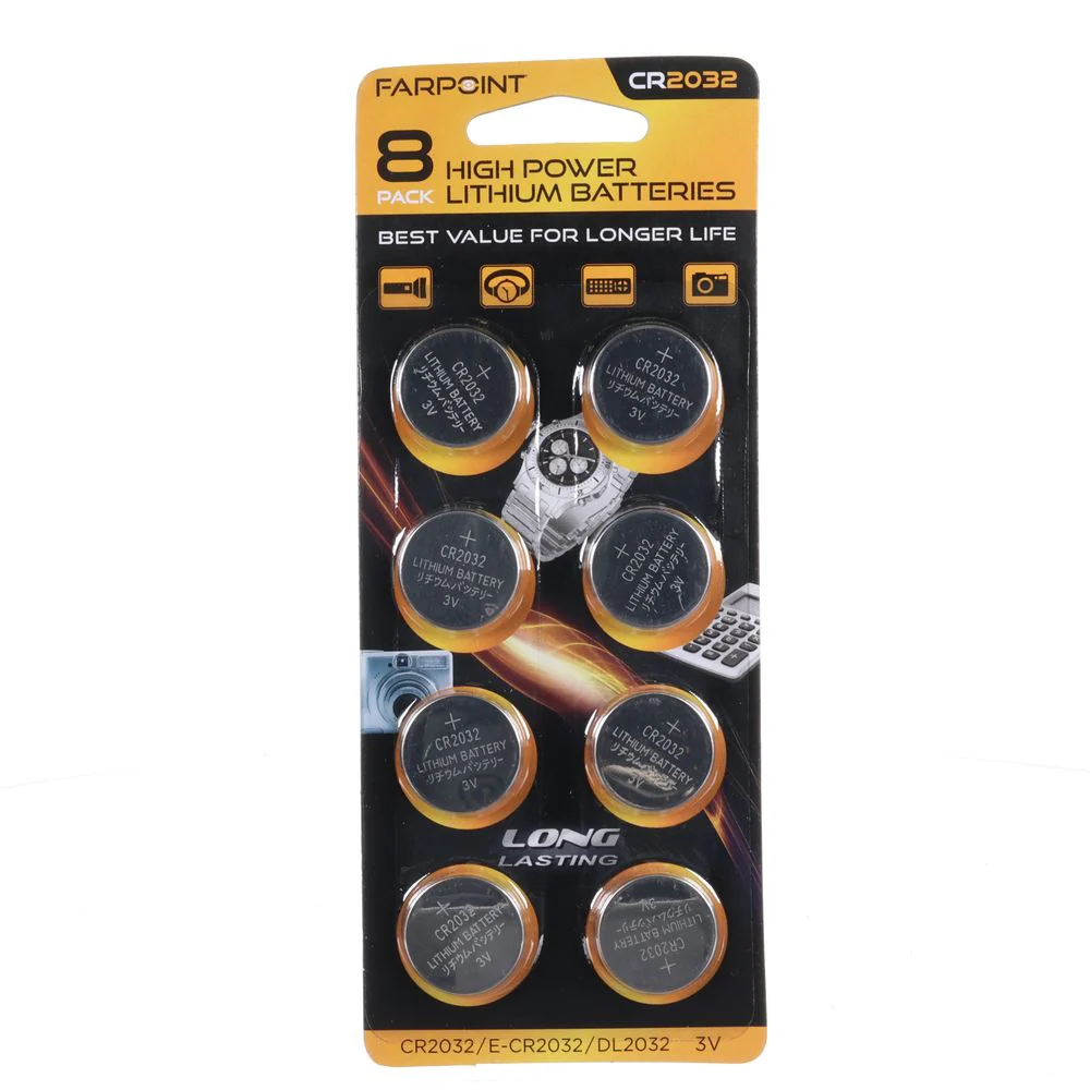8pk CR2032 3v Batteries – FPB8CR2032