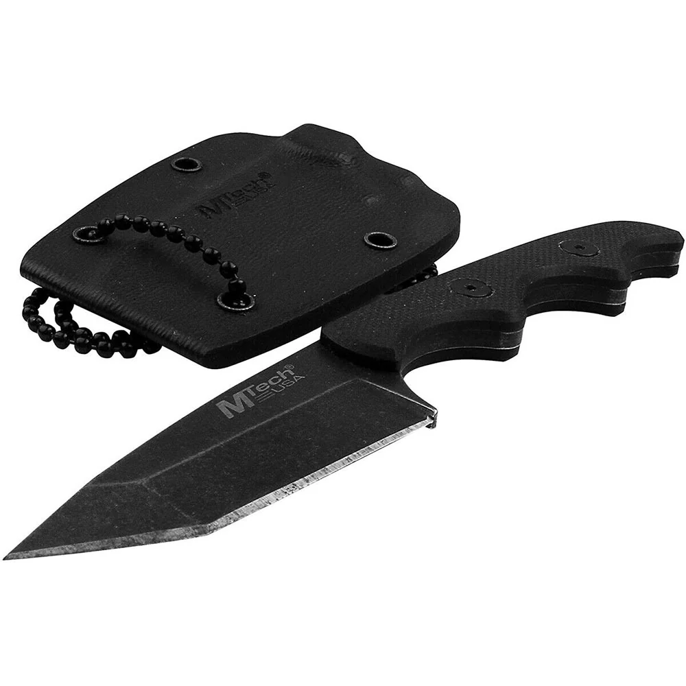 Black Fixed Blade Neck Knife – MT-673