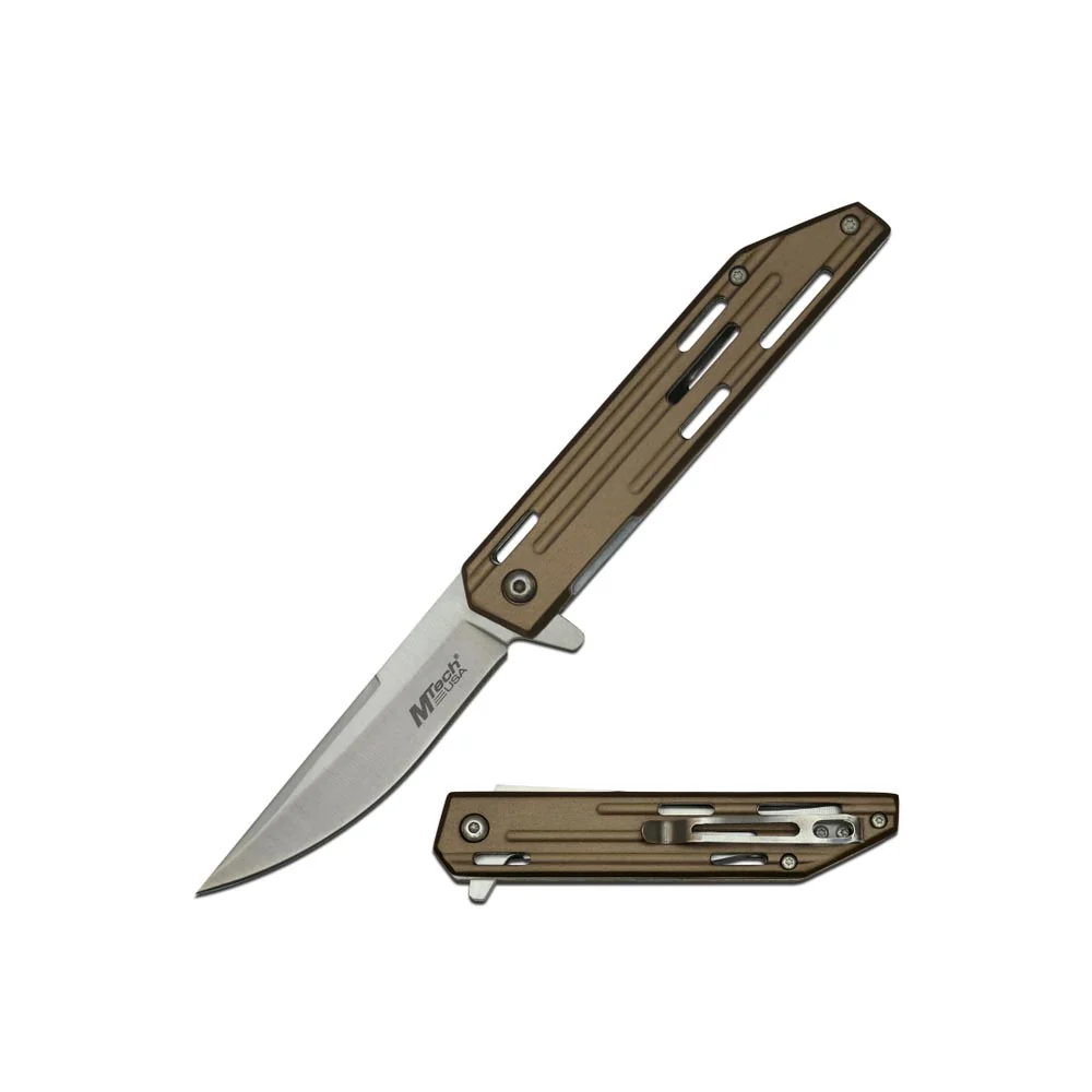Mtech 3.5in Spring Assisted Tan Handle Knife – MT-A1200TN