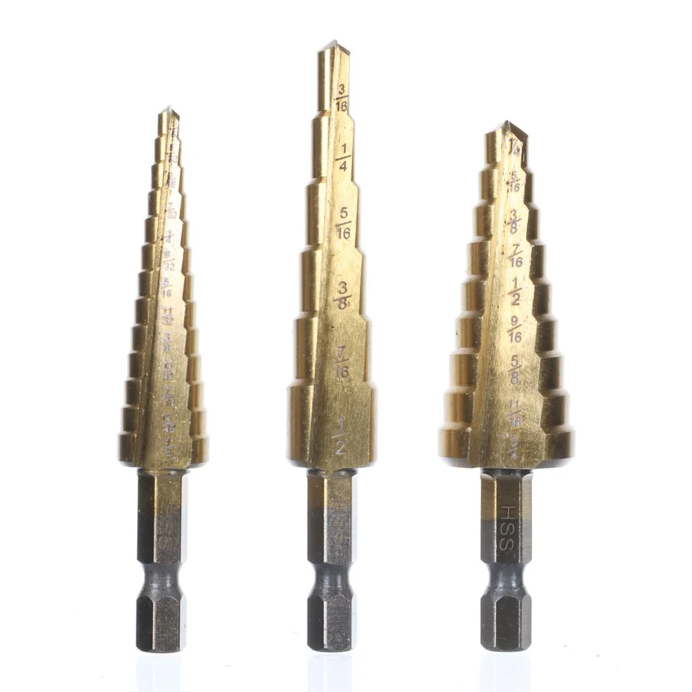 Performance Tool 3pc Stepped Drill Bits – W9003
