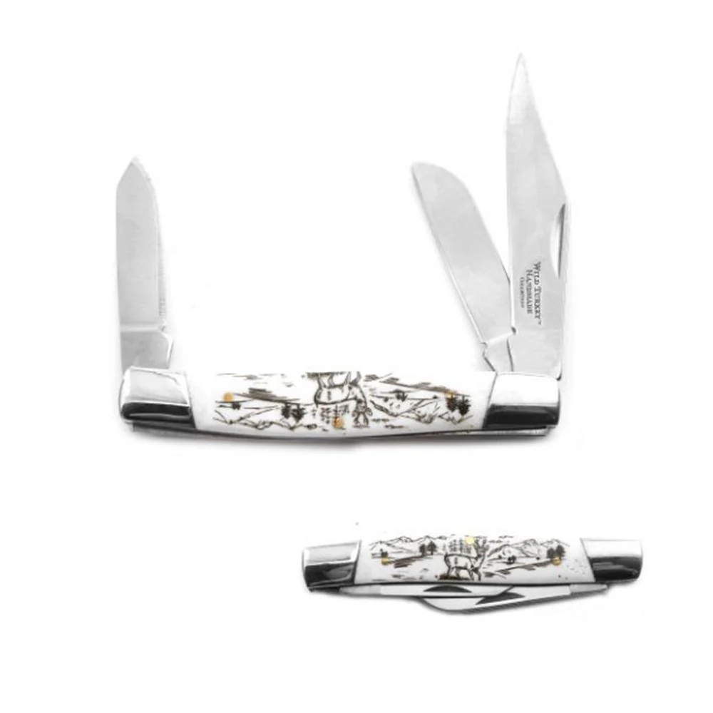Deer Antler Handle 4in 3 Blade Gentlemans Knife – WT-323DR