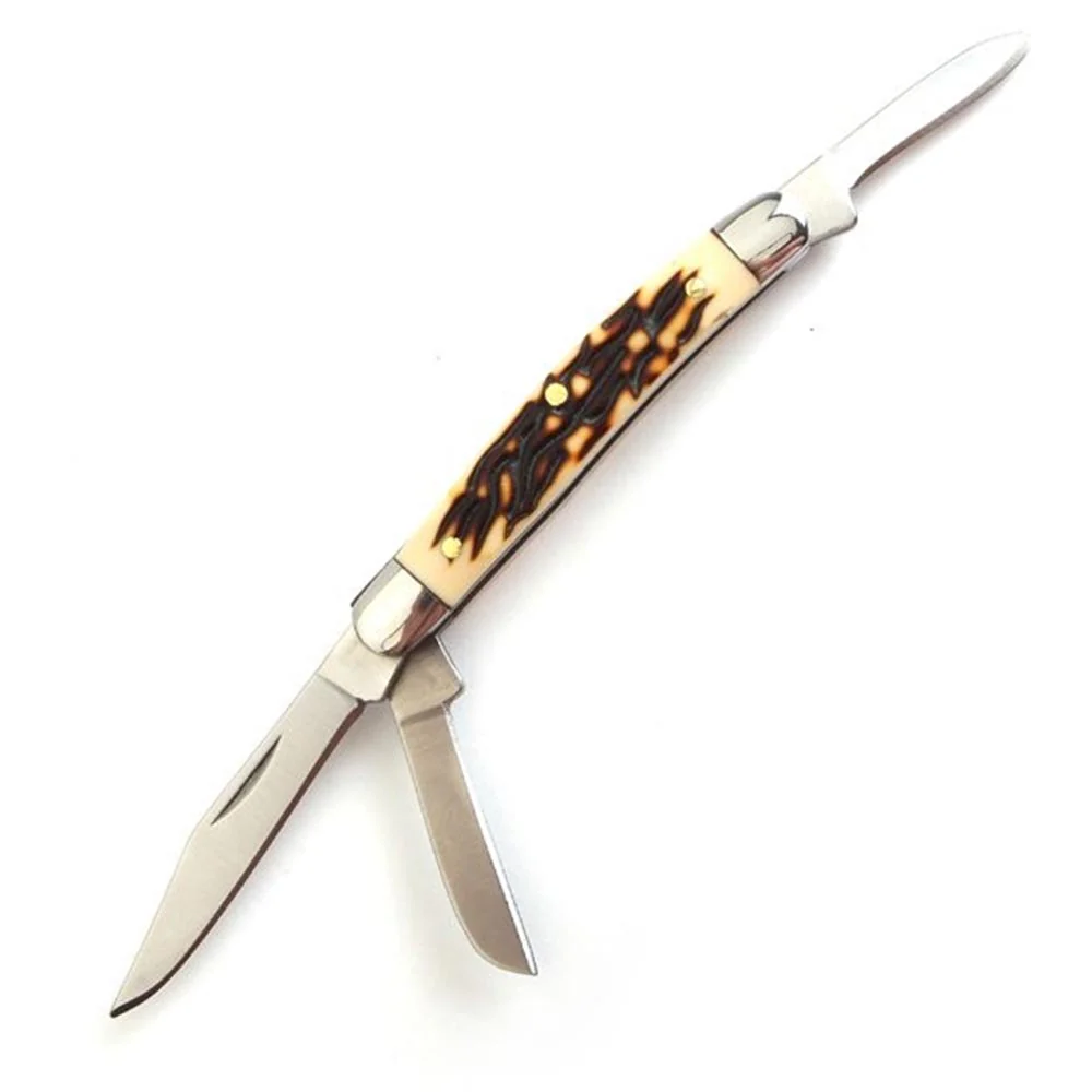 Wild Turkey 4in 3 Blade Bone Handle Gentleman’s Knife – WT-323SI